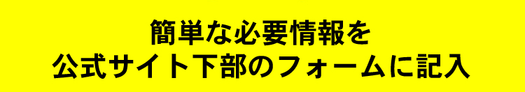 簡単な必要情報を公式サイト下部のフォームに記入